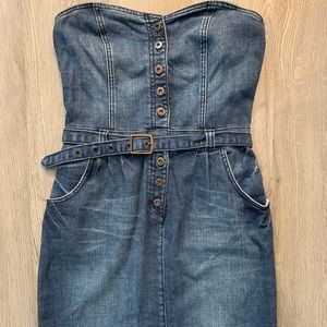 H&M Denim strapless dress